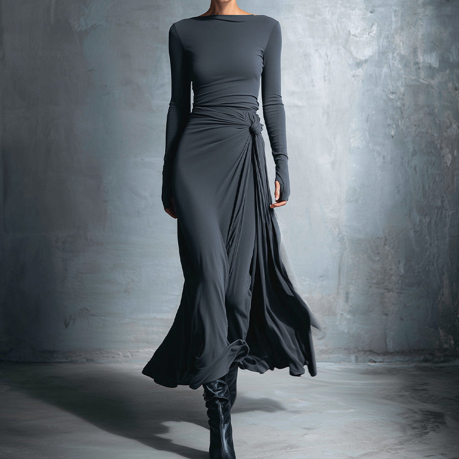 Naiara ❘ Vestido maxi con nudo lateral