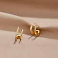 Pendientes de aro dorados 18K con cristales
