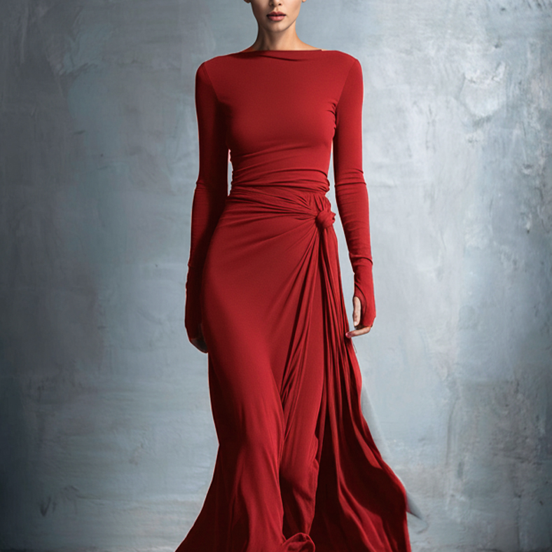 Naiara ❘ Vestido maxi con nudo lateral