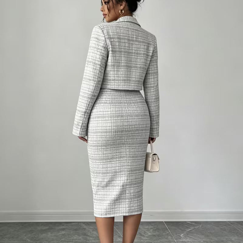 Celeste Plaid Tweed Set