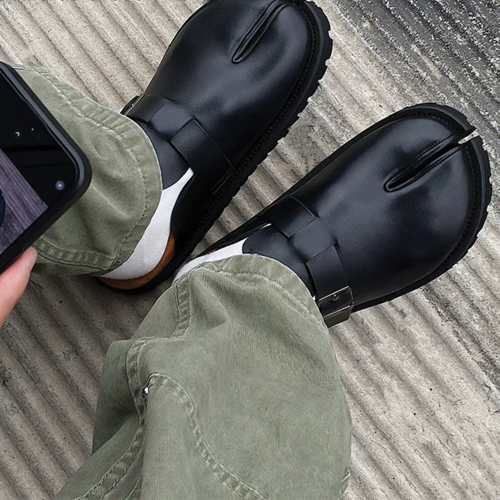 Tabi Buckle Mules