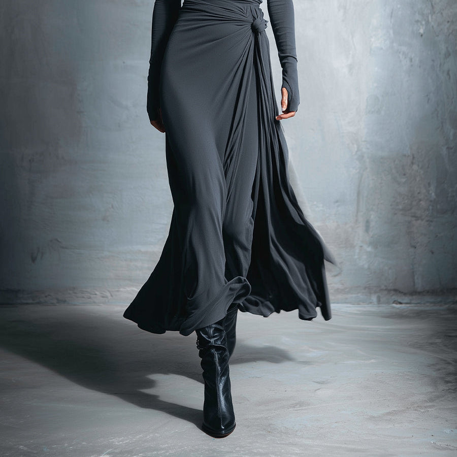 Naiara ❘ Vestido maxi con nudo lateral