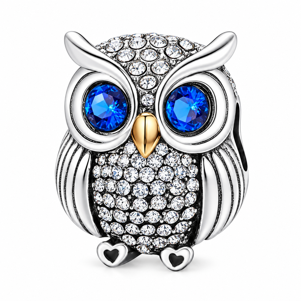 Blue-Eyed Owl Charm