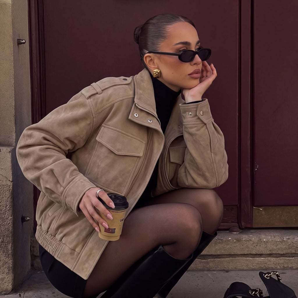 CHAQUETA ANTE MARFIL