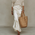 Elena | Vestido midi satinado con jersey incluido