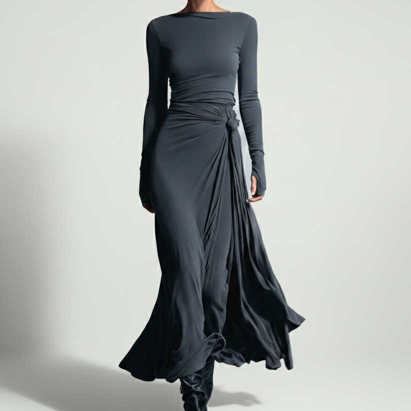 Naiara ❘ Vestido maxi con nudo lateral