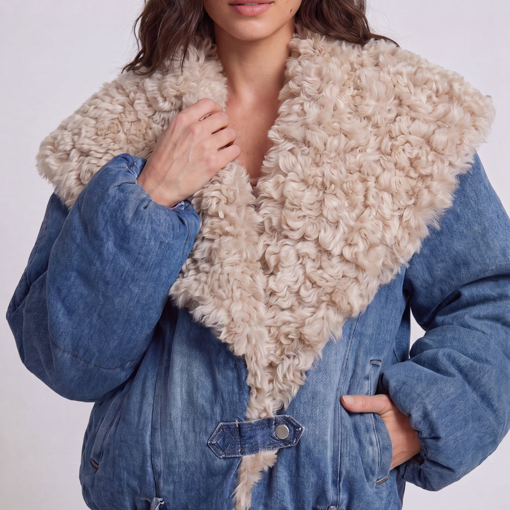 CHAQUETA DENIM PELO