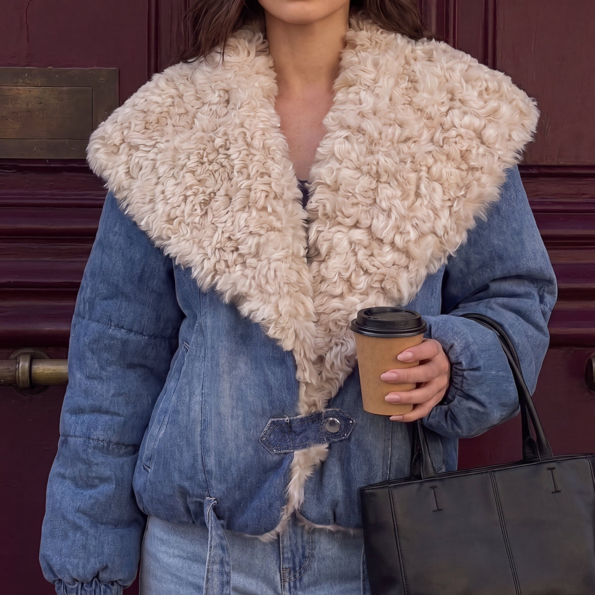 CHAQUETA DENIM PELO