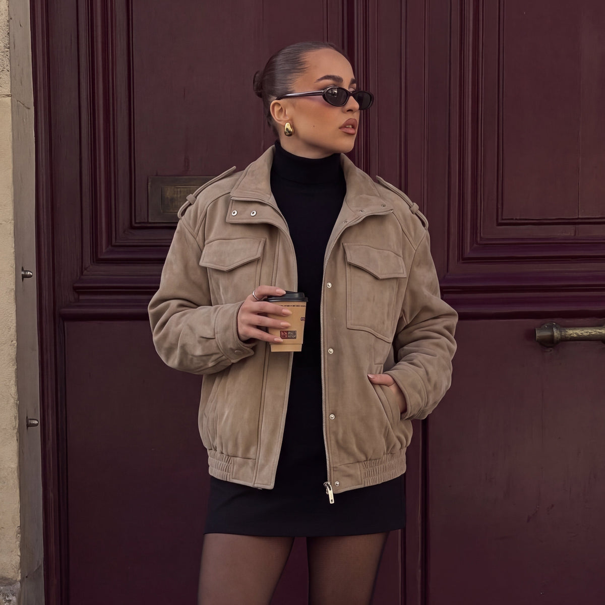 CHAQUETA ANTE MARFIL