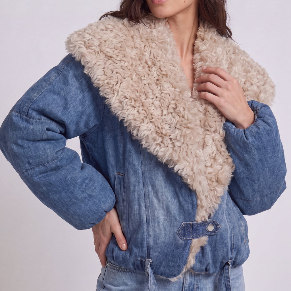 CHAQUETA DENIM PELO