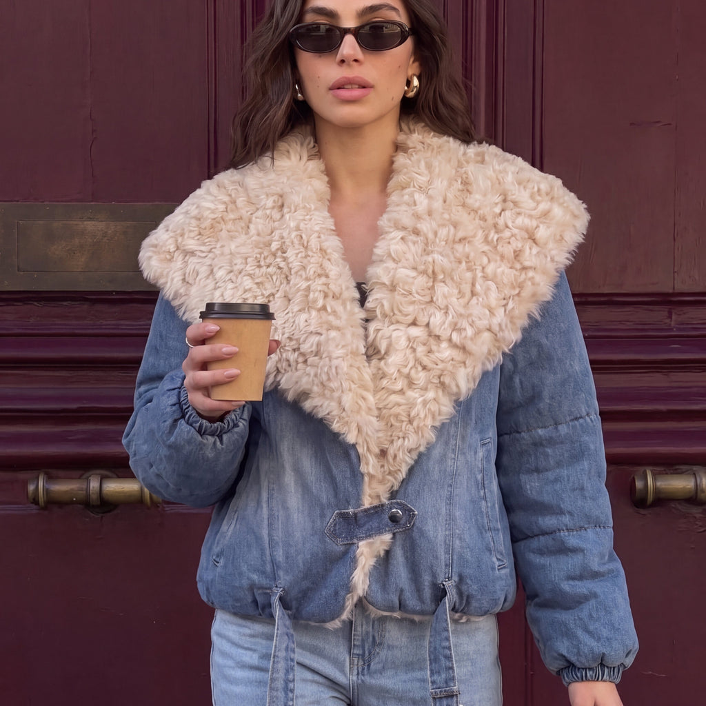 CHAQUETA DENIM PELO