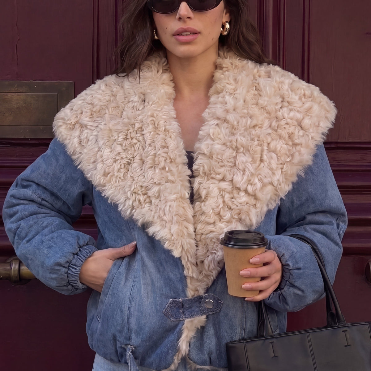 CHAQUETA DENIM PELO