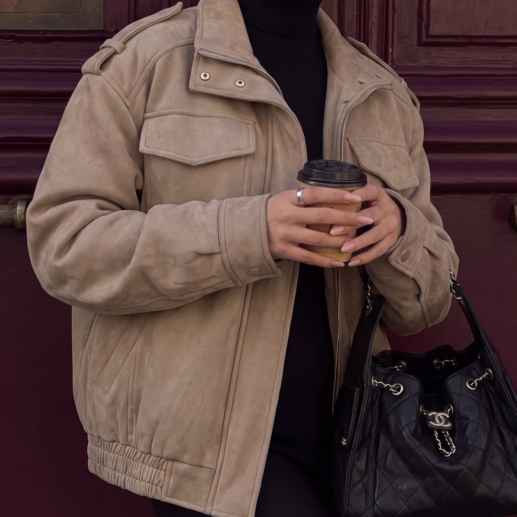 CHAQUETA ANTE MARFIL