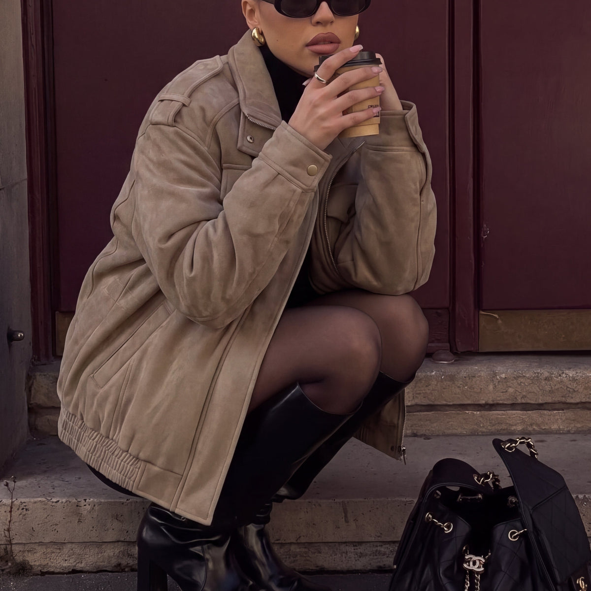 CHAQUETA ANTE MARFIL