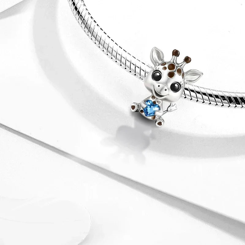 Silver Giraffe Charm