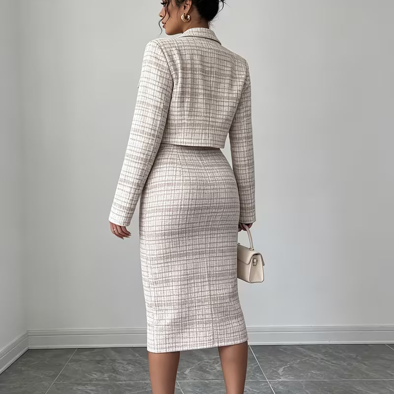 Celeste Plaid Tweed Set