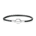 Pulsera de Cuero Negro para Charms