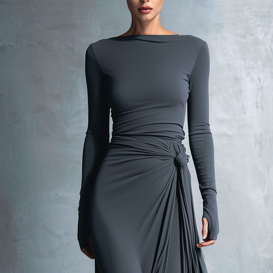 Naiara ❘ Vestido maxi con nudo lateral