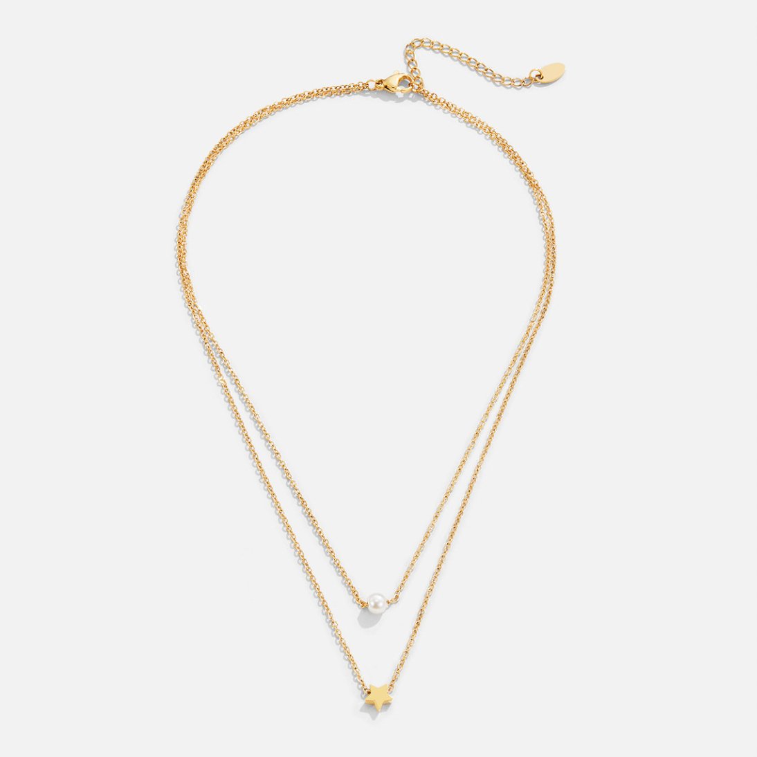 Gold Star & Pearl Layered Necklace
