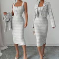 Celeste Plaid Tweed Set