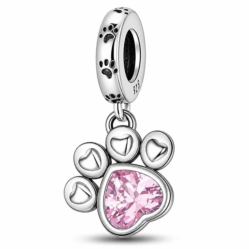 Pink Paw Print Charm