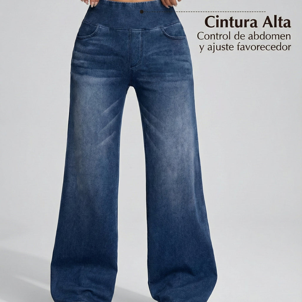 Pantalones anchos con control de abdomen.