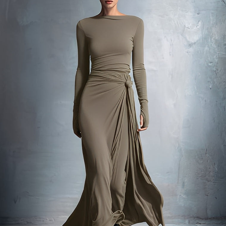 Naiara ❘ Vestido maxi con nudo lateral